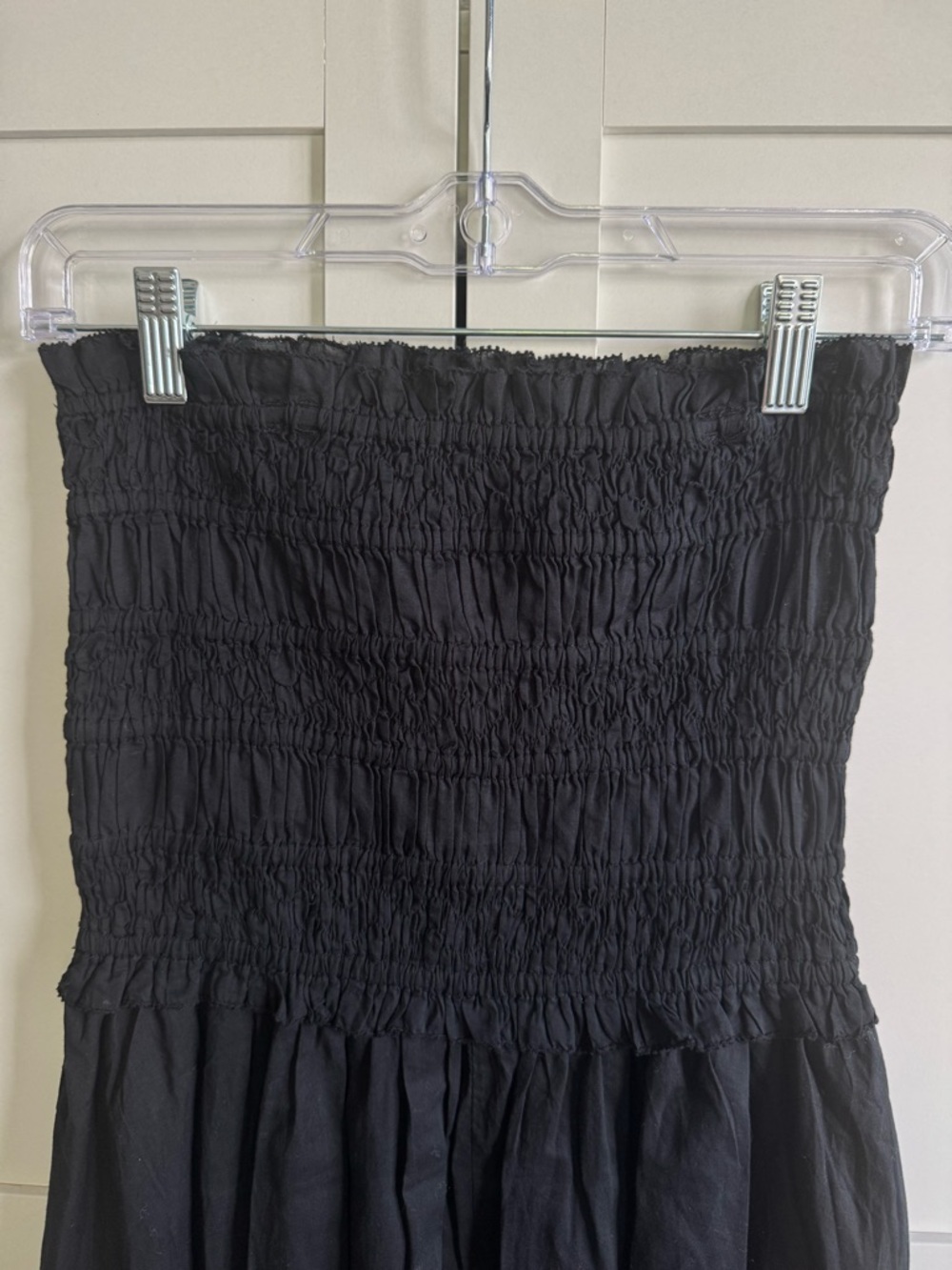 J. Crew Smocked Maxi Dress in Organic Cotton Voile Size XS Black - Picture 5 of 6